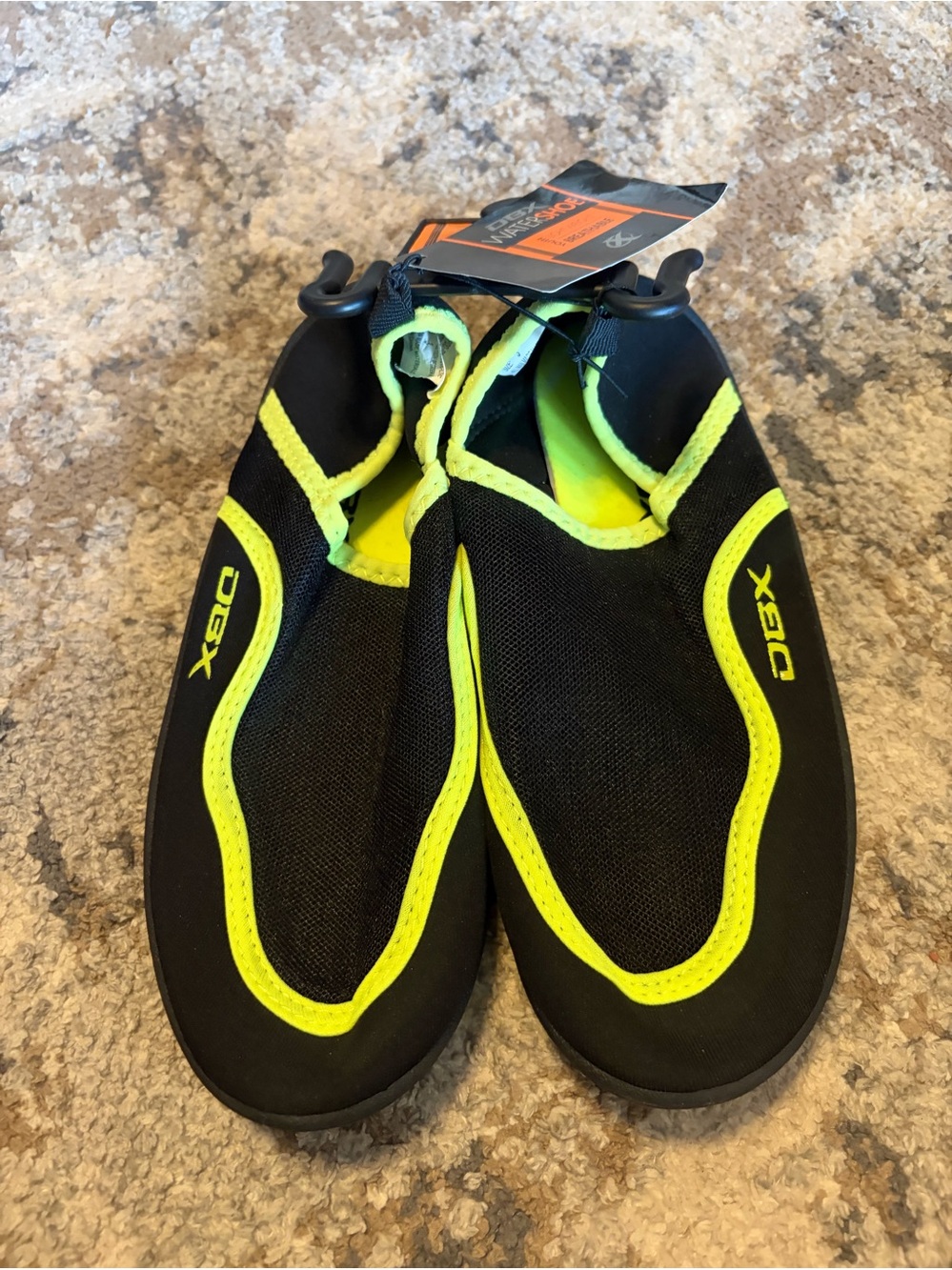 DEX youth Black & Neon Yellow Water Shoes